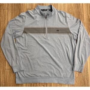 TravisMathew Men's Light Blue Lightweight Quarter-Zip Pullover Sweatshirt XL